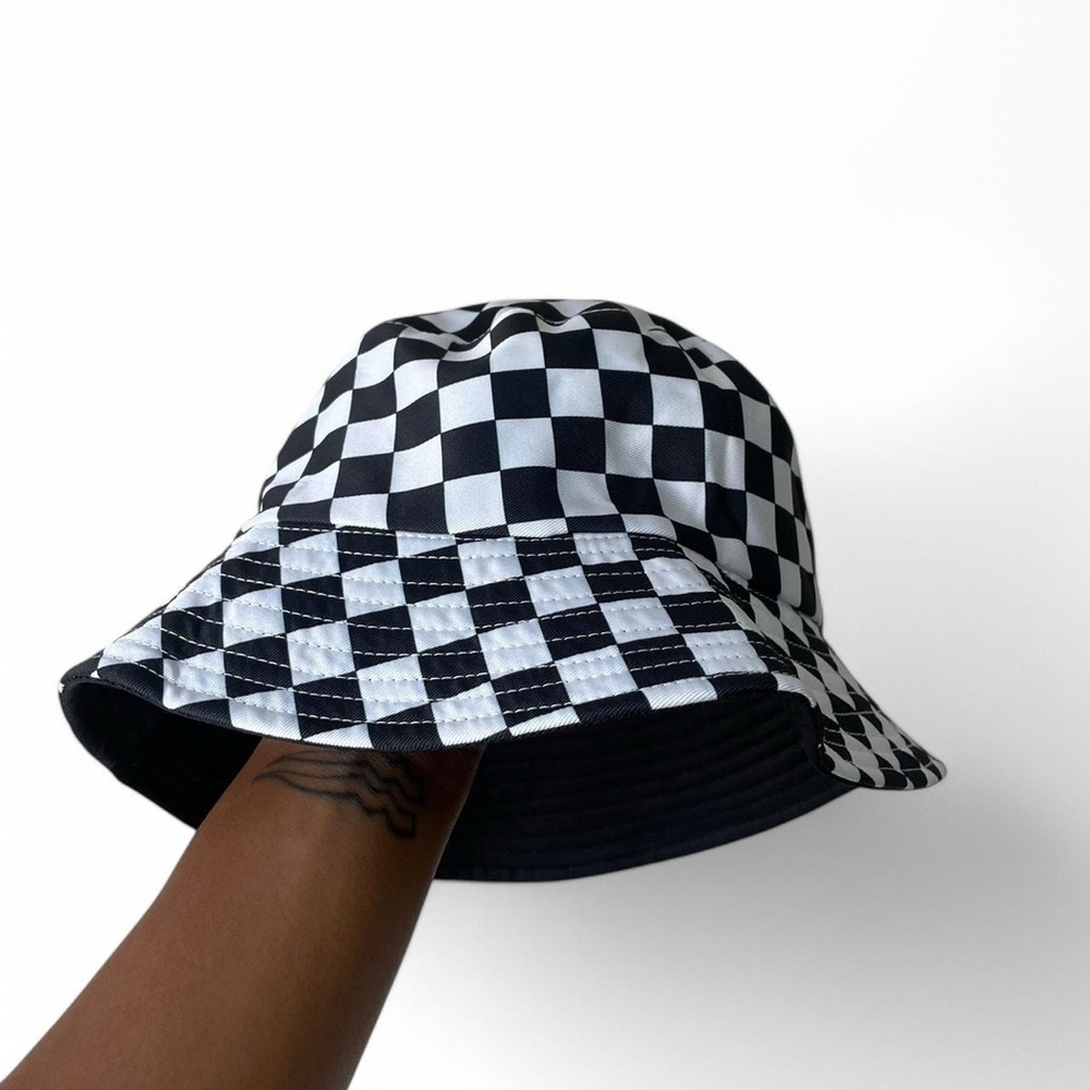 Checkered Black and White Bucket Hat